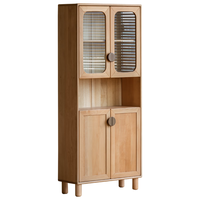 源氏木语儿童家具 儿童书柜全实木书房书架防尘柜子简约靠墙储物柜组合玩具收纳柜 (不带开放格)儿童书柜