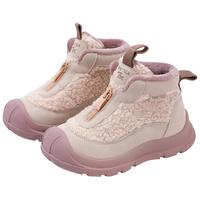 天美意儿童运动鞋男童鞋子2024秋冬女童加绒保暖休闲鞋 粉色 26码