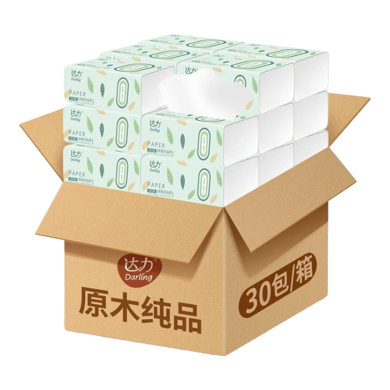 达力 原木抽纸300张1包