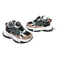 天美意女童运动鞋男童小白鞋2024年春秋季旋转扣大童潮鞋儿童老爹鞋 绿色 32码