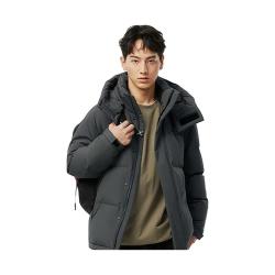 坦博尔 2026新款防风可脱卸帽羽绒服男短款户外宽松休闲秋冬厚外套 青砂石 M (1