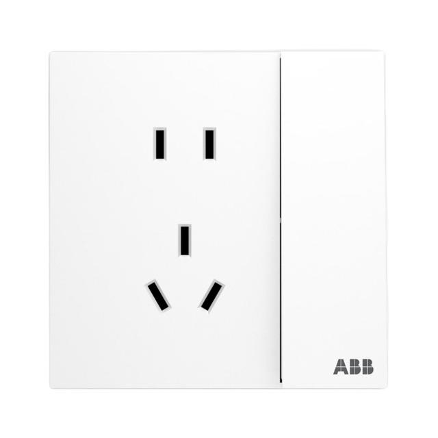 ABB 盈致系列 CA211 一开五孔双控插座 典雅白