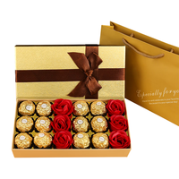 费列罗 巧克力礼盒心形 金沙巧克力盒装女圣诞女士 18粒 礼盒装 225g 袋