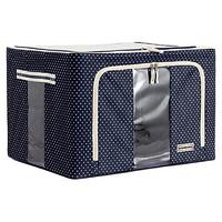 当当优品 牛津布收纳箱 80L 波点蓝