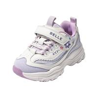 百丽花影童鞋儿童老爹鞋刺绣大童运动鞋女童宝宝小女孩 米紫 26 脚长15.5-16cm