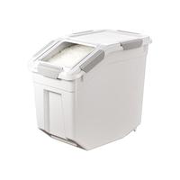 美煮妇米桶面粉储存罐50斤防潮防虫密封家用储米箱30装大米收纳盒存米面 50斤-灰白