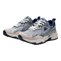 KAPPA复古潮流跑鞋厚底显高缓震老爹鞋男女同款运动鞋子 鲨鱼灰/驼丝绵棕/莫兰迪蓝 35