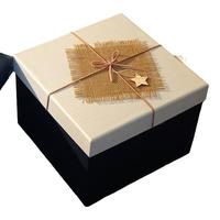 科语盒礼盒空仪式超大号盒包装盒感盒 超大正方形白盖蓝底 正方形15*15*10(拉菲草+卡+灯)