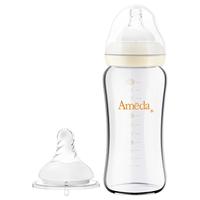 Ameda 阿美达 宽口径玻璃奶瓶（配S号和M号奶嘴各1个）240ml