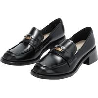 明星同款73hours女鞋风笛乐章2024春夏金币乐福鞋粗跟小皮鞋