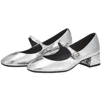 73Hours赵露思同款 女鞋突然可爱春秋法式银色玛丽珍鞋单鞋 银色(肤色内里） 39