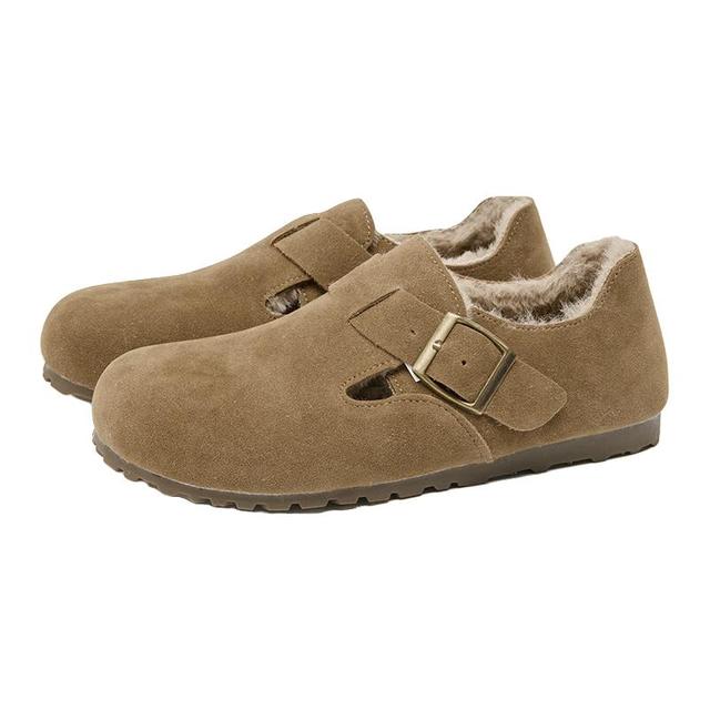 西遇 全包勃肯鞋加绒 软底保暖一脚蹬棉鞋 卡色/浅棕色