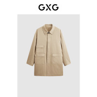 GXG 奥莱  双色风衣 23年秋季 卡其色 175/L
