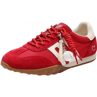 百丽（Belle）张凌赫同款女鞋彩虹豆德训鞋跑道阿甘鞋休闲鞋D5R2DAM6 红色 34