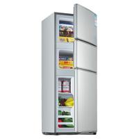 奥克斯 AUX 三开门冰箱 56L 中门软冷冻 上冷冻下冷藏 银色
