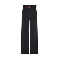 MO&Co./摩安珂 宽直筒垂坠精裁高腰 女士休闲西裤 腰带 深花灰色 S /160