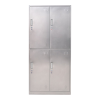 中伟不锈钢四门更衣柜铁皮柜办公柜储物柜员工柜多门柜寄存包柜鞋柜304