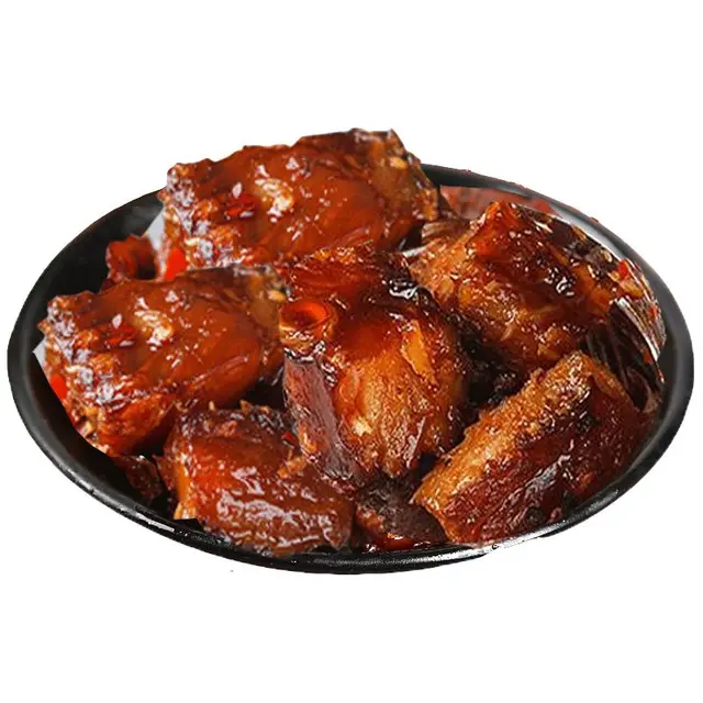 味婆娘 湖南腊鱼特产即食熏鱼鱼尾鱼块鱼排 香辣鱼排280克 (一瓶 )