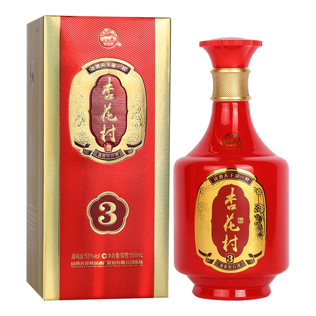 汾酒杏花村金质3 53%vol 清香型白酒500ml 单瓶装【报价价格评测怎么样