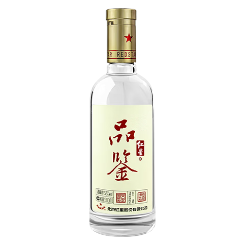  红星 52度 纯粮食白酒  光瓶装 清香型 52%vol 500mL