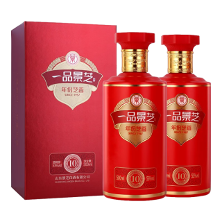 景芝 一品景芝芝香10红 芝麻香型53度白酒 500ml*2瓶精美高端推荐