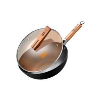 中康 ZHONGKANG铁锅炒锅不粘锅无涂层老式精铁轻便家用炒菜锅电磁炉燃气灶通用锅