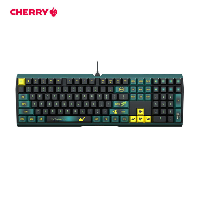 CHERRY MX 3.0S宝可梦联名有线机械键盘电竞游戏办公键盘红轴 无光-红轴