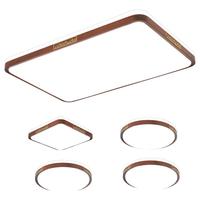 雷士 NVC   LightingLED吸顶灯客厅灯卧室灯木艺复古国潮灯具新中式套餐WHXD100W/G-03