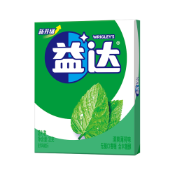 益达 木糖醇无糖口香糖清爽薄荷味32g/盒12片 口气清新糖 休闲零食糖果