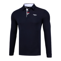 PGM 高尔夫服装 春秋男士长袖T恤 比赛同款球服 速干衣服 YF095-黑色 L