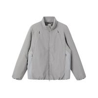 熊猫·本(ben.panda)三防立领新雪丽棉棉服新款宽松休闲撞色加厚保暖外套户外百搭上衣 中灰色-3M立领棉服