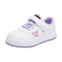 回力童鞋M炫酷儿童拼色板鞋2024春季透气男女童运动鞋小白鞋 白紫 27码内长约18cm