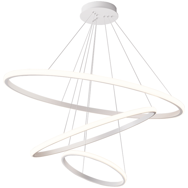 惠普 餐厅灯普瑞护眼led吊灯 悬浮DIY 白色60cm 三色70W 包安装