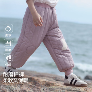 巴厘小猪儿童棉裤冬季夹棉加厚保暖休闲束脚裤男女童加厚冬装长裤宝宝裤子 岩石灰 110