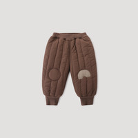 巴厘小猪儿童棉裤冬季夹棉加厚保暖休闲束脚裤男女童加厚冬装长裤宝宝裤子 栗子红棕 90