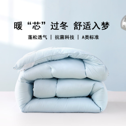 水星家纺 爱丽丝长效抗菌被子 冬被(柔和蓝) 150cm×210cm