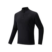 安踏（ANTA）P绒长T丨Polartec半拉链抓绒衣男士秋冬新款摇粒绒 基础黑-2