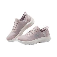 SKECHERS 斯凯奇 健步鞋一脚蹬休闲健步男女同款舒适透气124836 茱萸粉/MVE(女) 38