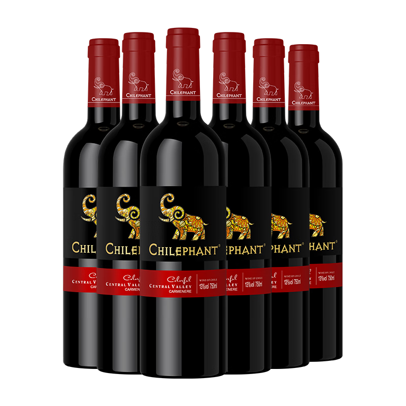 CHILEPHANT 智象 珍藏佳美娜干红葡萄酒750ml*6整箱 智利原瓶进口红酒