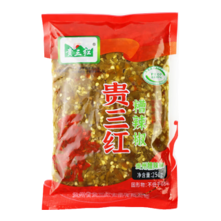 贵三红贵州特产贵三红糟辣椒520g 剁椒鱼头酸辣椒酱农家自制姜蒜剁椒酱