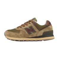new balance 新百伦男鞋官方经典复古574系列潮流百搭运动鞋男女跑步鞋情侣休闲鞋子 NB574军绿棕 42标准尺码