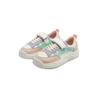 Kappa Kids卡帕童鞋儿童运动鞋女童春季魔术贴板鞋小白鞋男童百搭板鞋 001-米白/粉 35 内长22.0适合脚长21.0 35码 内长22.0适合脚长21.0