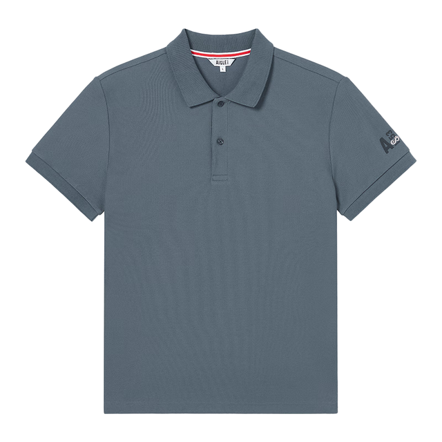 AIGLE POLOT恤24春夏凉爽速干防晒短袖POLO男 炭灰 AS833 L