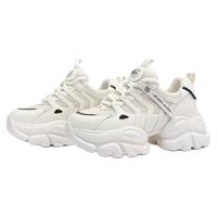 策乐 Cele老爹鞋女镂空网面运动休闲鞋女厚底松糕系带女鞋 米色 35