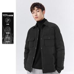 太平鸟 翻领衬衫式胸袋设计轻薄保暖羽绒服