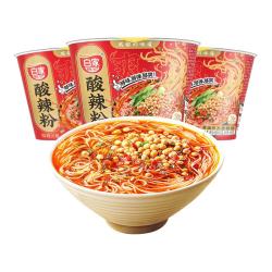 白家陈记 重庆酸辣粉 小白君方便速食冲泡细粉丝粉条带调料 非油炸粉饼 酸辣味3桶装 小白君酸辣粉