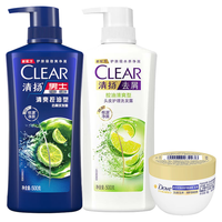  CLEAR/清扬 控油去屑 去屑洗发水套装  500g*2+30ml*1