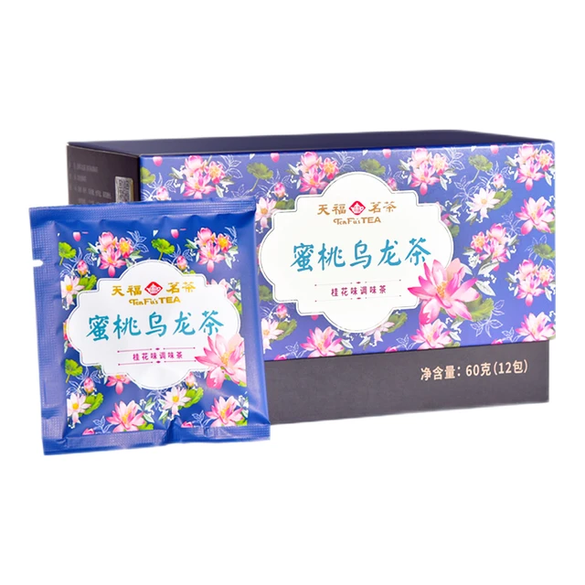 天福茗茶蜜桃乌龙茶包白桃桂花乌龙茶包三角茶包5g×12包