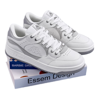 KAPPA卡帕男鞋小白鞋2024秋季低帮潮流休闲鞋子经典滑板鞋运动板鞋 经典白／冷灰色／静谧灰 39