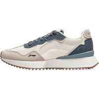 李宁 LI-NING载物丨经典休闲鞋男鞋2024春季减震撞色LOGO刺绣运动鞋AGCU113 米白色/燕麦灰/石灰蓝-4 40